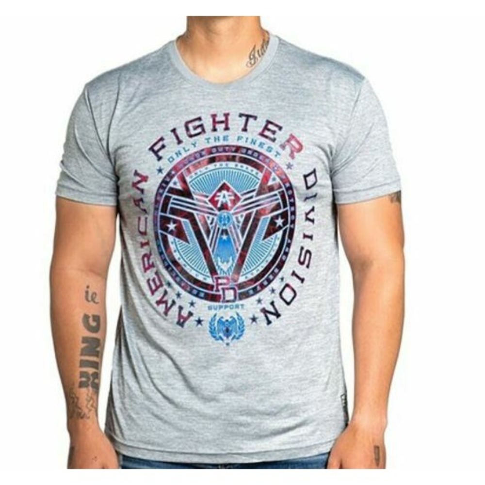 American Fighter Bellvue Short Sleeve Grey Tee FM12363 Medium